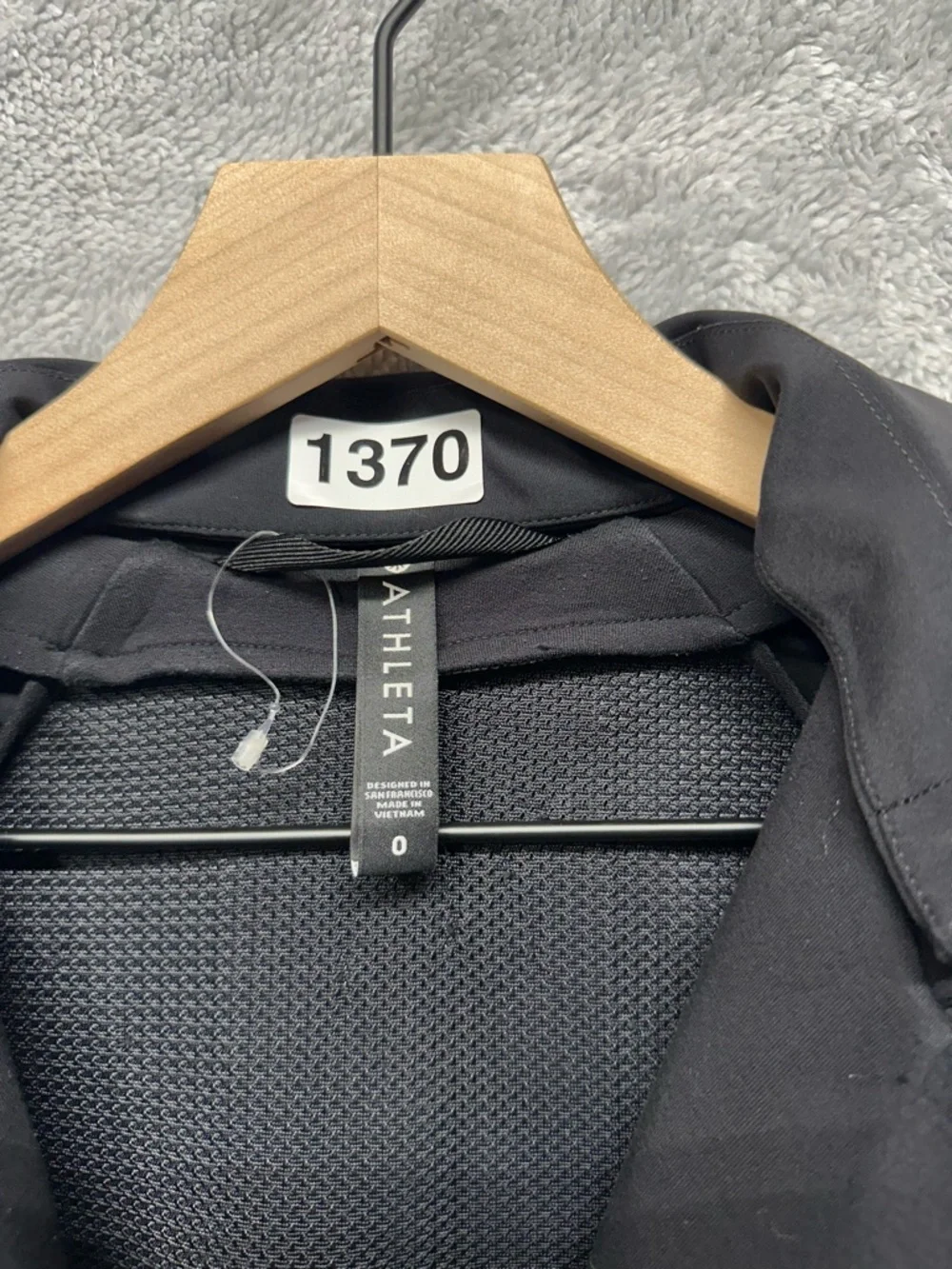 Athleta Black Hooded Trench Coat Lightweight Jacket Size 0 Minimalist Active - Picture 8 of 10